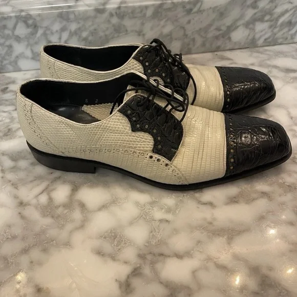 Belvedere Hand Made Two Tone Genuine Lizard Crocodile Shoe  display picture 1